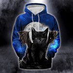 Black Bat Cat Hoodie Zip Hoodie & Bomber - TT1221OS