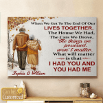 I Had You You Had Me Old Couple Falling Leaves Canvas & Poster - TG0122DT