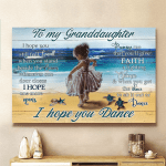To My Granddaughter I Hope You Dance Beach Turtle Canvas & Poster - TG0122QA