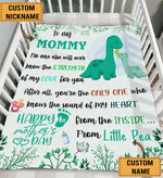 Baby And Mom Dinosaur Fleece Blanket - Personalized Blanket - TT0322DT