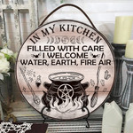 In My Kitchen Witch Circle Sign - Wood Circle Sign - TT0322DT