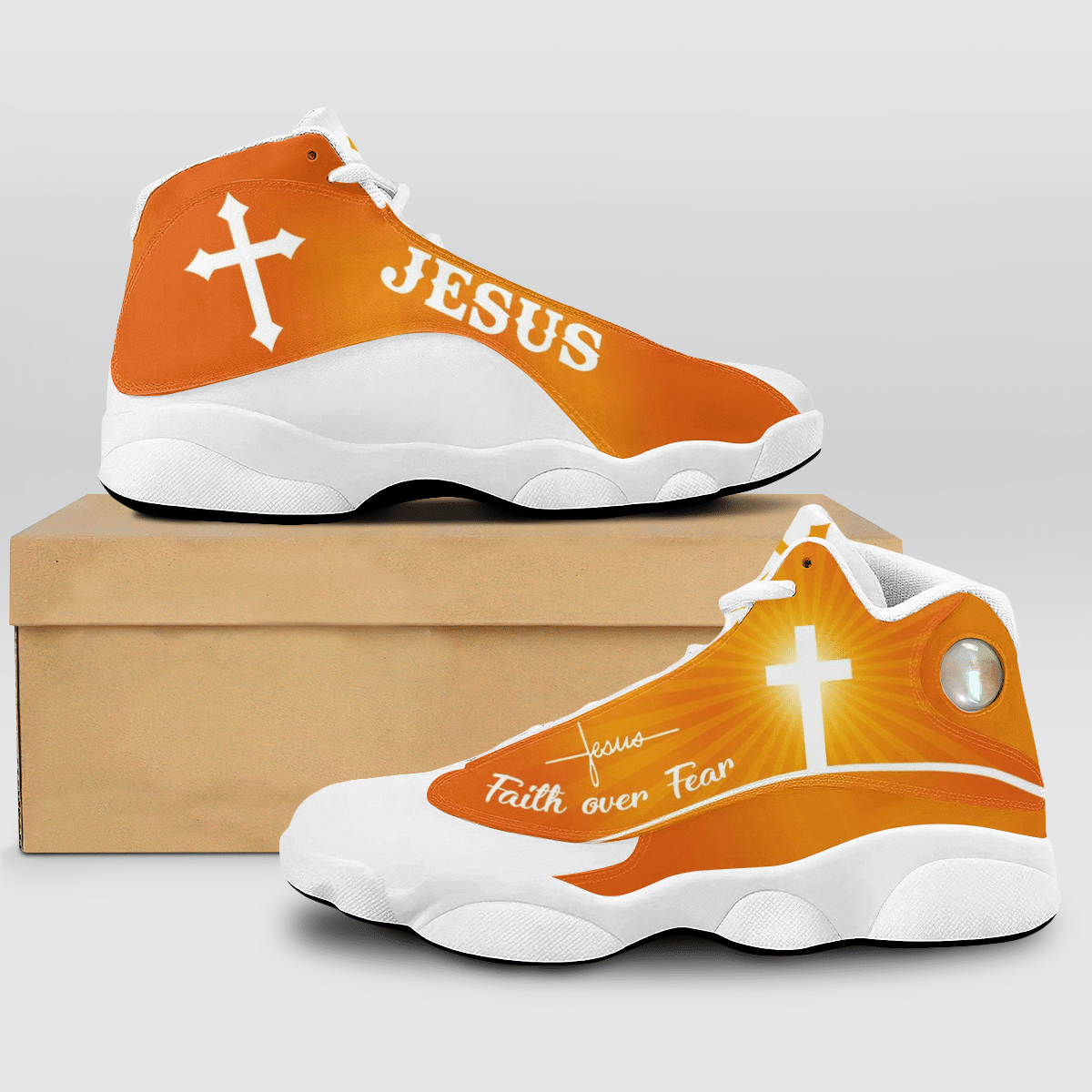 Tiger Orange Faith Over Fear JD13 Shoes - TG1021TA