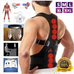 Magnetic Posture Corrective Therapy Back Brace For Men & Women Magnetic Posture Corrective Therapy Back Brace For Men & Women BLACK / XXL