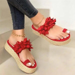 OBVIER™ Women Casual Daily Flower Slip On Platform Sandals