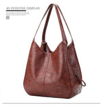 OBVIER™ Soft Leather Shoulder Bag With Triple Compartments