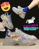 Unicorn Radiance Platform Wedge Sneaker - LimeTrifle