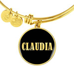 Gift For Girl Name Claudia Black Circle Adjustable Bangle ...