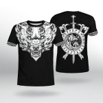 Viking Gear : Fenrir Wolf - Axe Sword - Viking Shirt 3D
