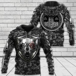 Fenrir Wolf And Hammer - Viking Hoodie All Over Print