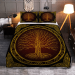 Yggdrasil tree at night - Viking Quilt Bedding Set