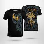 Viking Raven And Yggdrasil - Viking T-Shirts All-Over Print - Myvikinggear
