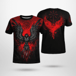 Viking Raven And Vegvisir - Viking T-Shirts All-Over Print - Myvikinggear