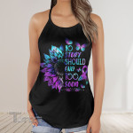 Suicide no story should end too soon sunflower Criss-Cross Open Back Cami Tank Top
