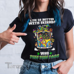 Weed alien life is better with friends who puff puff pass Graphic Unisex T Shirt, Sweatshirt, Hoodie Size S - 5XL