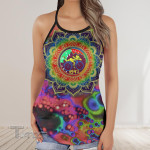 Lsd Bicycle Psychedelic Criss-Cross Open Back Cami Tank Top
