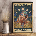Weed girl sativa days indica nights Wall Art Print Poster