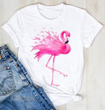 Breast Cancer Awareness Flamingo Graphic Unisex T Shirt, Sweatshirt, Hoodie Size S - 5XL