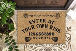 Halloween witch horror enter at your risk Doormat