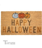 Halloween horror pumpkin happy Doormat