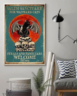 Cat Halloween Salem Sancrtuary For Wayward Cats Wall Art Print Poster