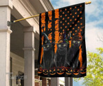 Halloween black cat pumpkin america flag Garden Flag, House Flag