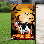 Happy halloween cow witch Garden Flag, House Flag