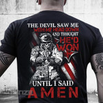 Veteran The Devil Saw Me With My Head Down And Thought He'D Won Graphic Unisex T Shirt, Sweatshirt, Hoodie Size S - 5XL