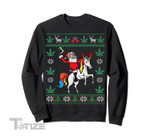 Weed Lover Santa & Unicorn Weed Marijuana Ugly Christmas Sweatshirt Graphic Unisex T Shirt, Sweatshirt, Hoodie Size S - 5XL
