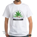 Merry Christmas Marijuana Snow Globe White Graphic Unisex T Shirt, Sweatshirt, Hoodie Size S - 5XL