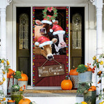 Farmer christmas cow heifer Door Cover