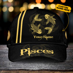 Pisces yellow custom name Classic Cap