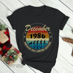 Vintage December 1986 Revolution Birthday Graphic Unisex T Shirt, Sweatshirt, Hoodie Size S - 5XL