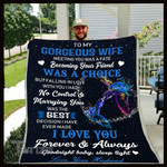 To My Gorgeous Wife Marrying You Was The Best Decision Colorful Couple Turtle Cozy Fleece Blanket, Sherpa Blanket Cozy Fleece Blanket