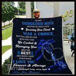 To My Gorgeous Wife Marrying You Was The Best Decision Couple Turtle Cozy Fleece Blanket, Sherpa Blanket Cozy Fleece Blanket