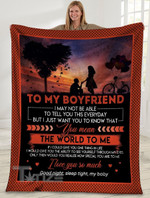 To My Boyfriend I May Not Be Able To Tell You Boyfriend And Girlfriend Sunset Couple Valentine Cozy Fleece Blanket, Sherpa Blanket Cozy Fleece Blanket