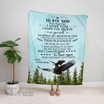 Bald Eagle Couple Mom To My Son Never Forger That I Love You Forest Bald Eagle Couple Fly Family Gift Ideas Cozy Fleece Blanket, Sherpa Blanket Cozy Fleece Blanket