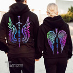 Couple Shirts Her Guardian His Angel Couple Matching, Valentine 2022 Gift Graphic Unisex T Shirt, Sweatshirt, Hoodie Size S - 5XL