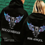 Couple Shirts Her Guardian - His Angel Biker Matching Couple, Valentine 2022 Gifts Graphic Unisex T Shirt, Sweatshirt, Hoodie Size S - 5XL