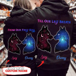 Couple Shirts - Personalized Till Our Last Breath Wolf Matching Couple, Valentine 2022 gift Graphic Unisex T Shirt, Sweatshirt, Hoodie Size S - 5XL