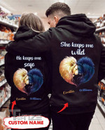 Couple Shirts - Personalized Keeps Me Safe - Keeps Me Wild Lion Couple Matching Couple, Valentine 2022 gift Graphic Unisex T Shirt, Sweatshirt, Hoodie Size S - 5XL