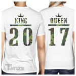 Couple Shirts - King And Queen Military Pattern Custom Matching Couple,Valentine 2022 gifts Graphic Unisex T Shirt, Sweatshirt, Hoodie Size S - 5XL