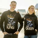 Couple Shirts Her King His Queen Couple Matching 3D,Valentine 2022 Gift Graphic Unisex T Shirt, Sweatshirt, Hoodie Size S - 5XL