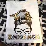 Senior Mom Leopard Messy Bun Graphic Unisex T Shirt, Sweatshirt, Hoodie Size S - 5XL