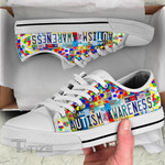 Autism Awareness  License Plate Low Top Canvas Shoes