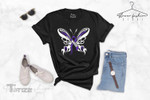 Purple Butterfly Lupus Warrior Purple Ribbon Graphic Unisex T Shirt, Sweatshirt, Hoodie Size S - 5XL