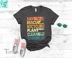 Earth Day Shirt, Save Bees Rescue Animals Recycled Plastics Tee, Earth Awareness Graphic Unisex T Shirt, Sweatshirt, Hoodie Size S - 5XL
