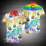 LGBT Flag Full Printing Hawaiian Shirts All Over Printed Hawaiian Shirt Size S - 5XL