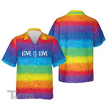 Love is Love Rainbow Flag LGBT Full Printing Hawaiian Shirts All Over Printed Hawaiian Shirt Size S - 5XL