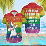 LGBT Proud Funny Dabbing Unicorn Rainbow Hawaiian Aloha Shirts All Over Printed Hawaiian Shirt Size S - 5XL