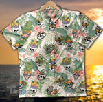Miami Skull Having Fun In Summer Tropicals All Over Printed Hawaiian Shirt Size S - 5XL